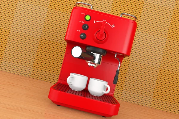 Foto de estilo antigo. Máquina de café expresso. Renderização 3d — Fotografia de Stock