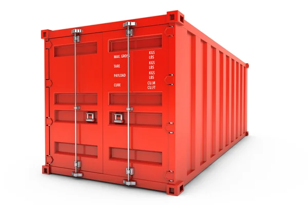 Red Shipping Container. 3d rendering — Zdjęcie stockowe