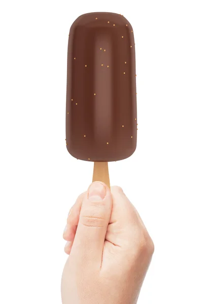 Мороженое держат за руку — стоковое фото