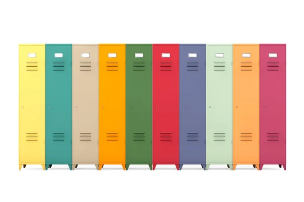 Многоцветные металлические шкафчики — стоковое фото