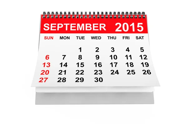 Calendario settembre 2015 — Foto Stock