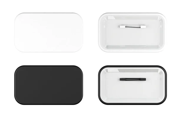 Wit en zwart Badges voorzijde en achteraanzicht — Stockfoto