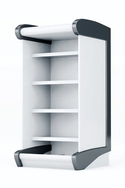 White Market Rack Shelves Showing Products — Stock Photo, Image