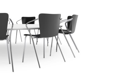 Siyah Ofis koltukları ve konferans yuvarlak masa