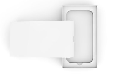 3D render boş Smartphone kutusu