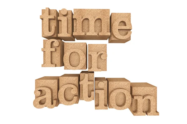 Type de bois vintage blocs d'impression avec le temps pour l'action Slogan — Photo