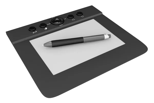 Digitales Grafik-Tablet mit Stift — Stockfoto