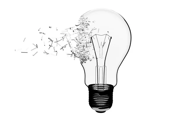 Idea Concept. Light Bulb Exploding — Stock Photo, Image