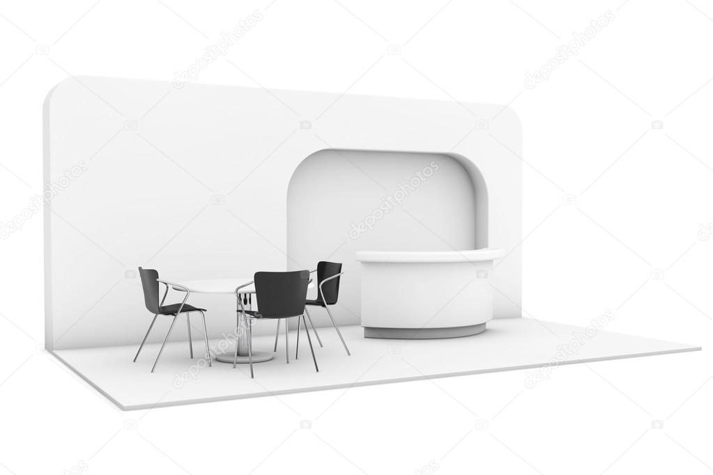 Trade Commercial Exhibition Stand. 3d rendering