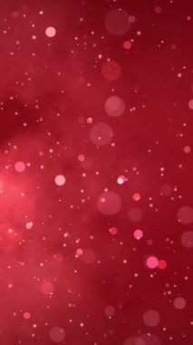 Sosyal medya için 4k Çözünürlük Dikey Videosu: Kış Tatili Konsepti. Beyaz Kar Taneleri Kırmızı Arkaplan 'a Yağan Kusursuz Döngü