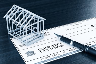 Banka kontrol House çerçeve ve kalem ile