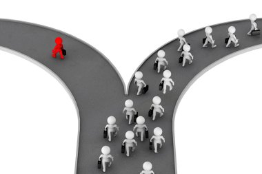 İş kavramı içinde doğru yönde seçmenize