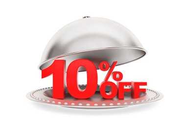 Restoran cloche yüzde 10 indirim işareti ile