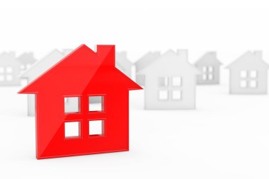 3D kırmızı soyut ev