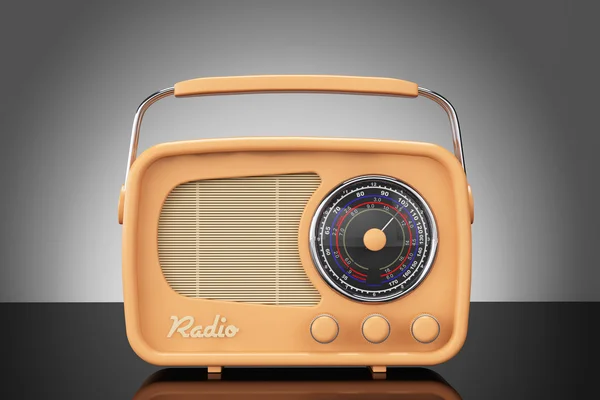 Eski stil fotoğraf. Masada Vintage radyo — Stok fotoğraf