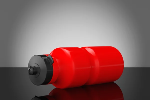 Botella de agua de plástico deporte rojo — Foto de Stock