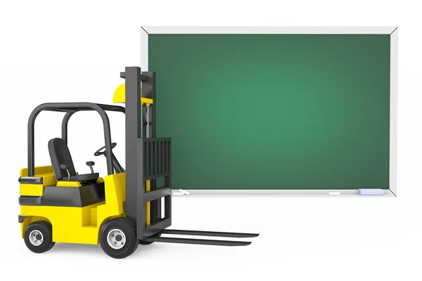 Forklift Truck with Blank Blackboard — Stock Photo, Image