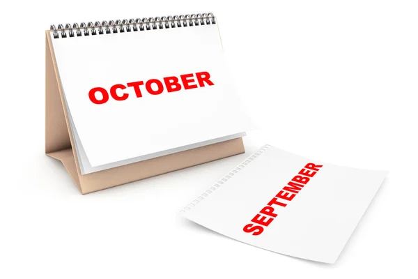 Faltkalender mit Oktober-Monatsseite — Stockfoto