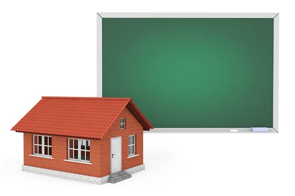 Boş yazı tahtası ile 3D ev — Stok fotoğraf