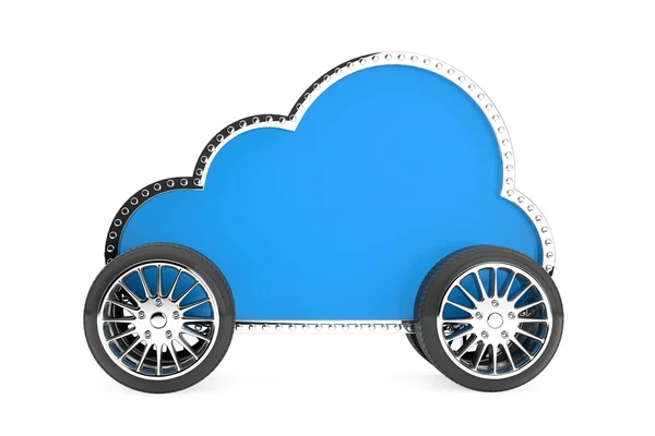 인터넷 스토리지 개념입니다. 바퀴에 구름 아이콘 — 스톡 사진