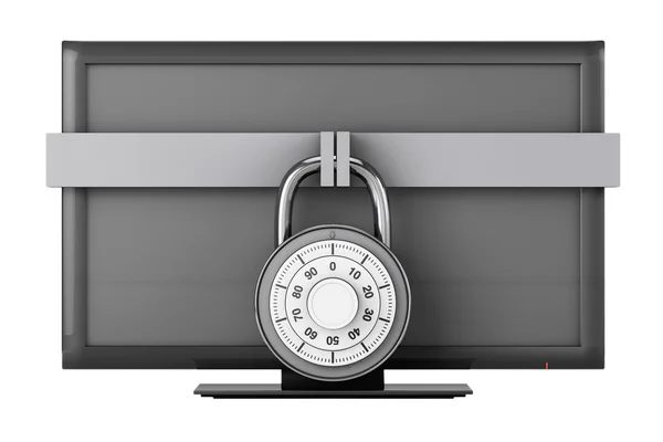 Television with Padlock — Stock Photo, Image