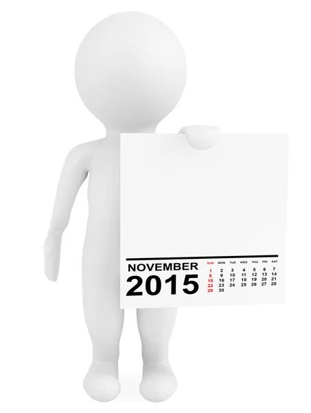 Charakter Haltungskalender November 2015 — Stockfoto