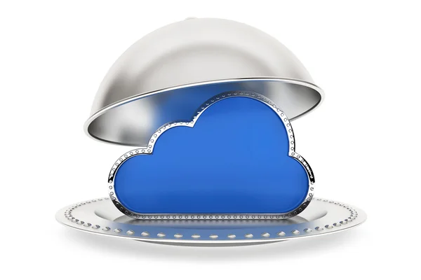 Restaurante cloche con Cloud Computing Symbol — Foto de Stock