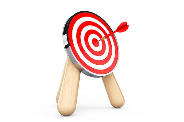 Archery Target with Dart in Center — Stock Photo, Image