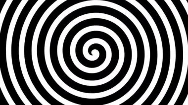 4k Çözünürlük Videosu: Hipnoz Etkisi Konsepti. Kusursuz Döngü Animasyonu Siyah ve Beyaz Sarmal Şablon Parlayan Dairesel Hareket ile Optik İllüzyon Oluşturuyor