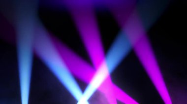 4k Çözünürlük Videosu: Gece Yaşamı Atmosferi Konsepti. Renkli Pembe ve Mavi Sahne Işıkları Kusursuz Döngülü Animasyon Işıkları Karanlık ve Sis Altında. 3d Hazırlama