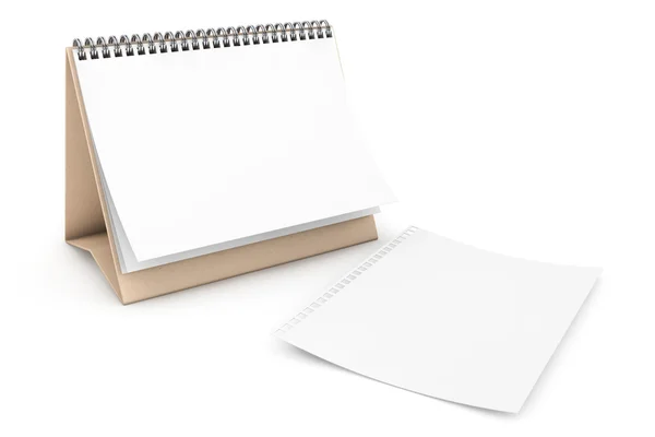 Blank paper desk spiral calendar — Stock Photo, Image