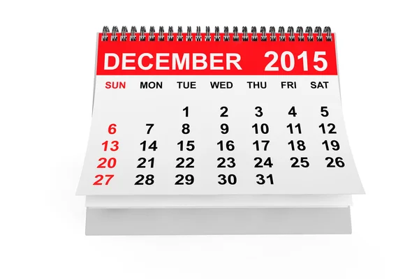 Calendário Dezembro 2015 — Fotografia de Stock