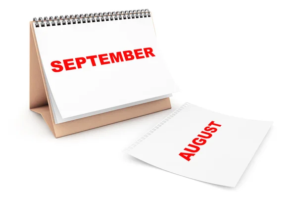 Calendario plegable con página del mes de septiembre — Foto de Stock