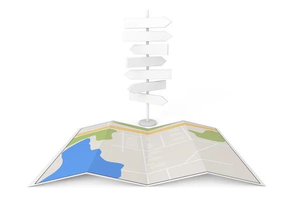 Yol işaretleri ile şehir haritası — Stok fotoğraf