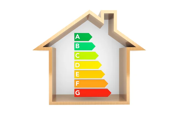 Energie-efficiëntie Rating grafieken met huis — Stockfoto