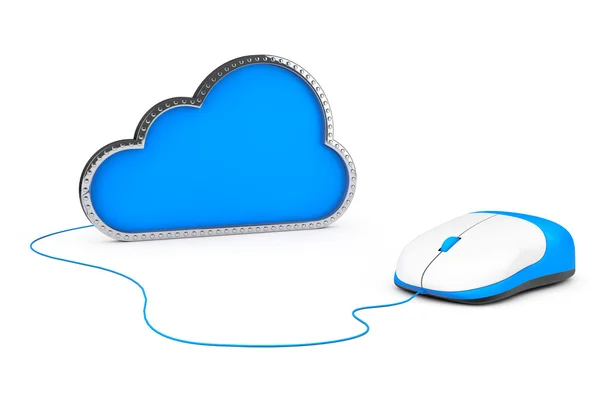 Computer Mouse e Internet Cloud — Foto Stock