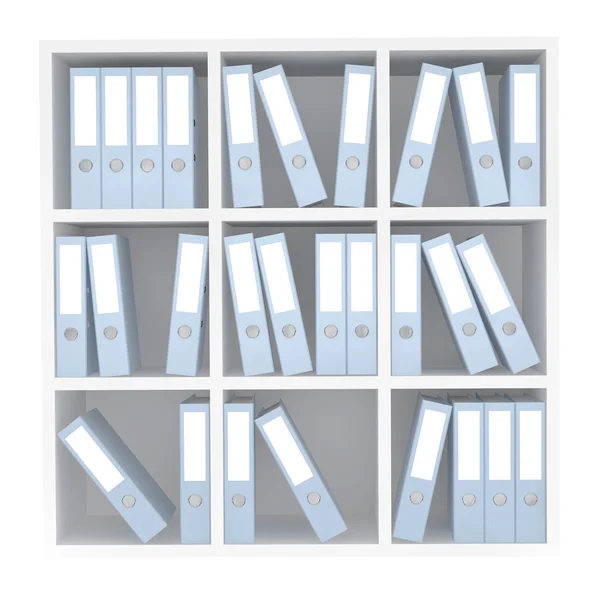 Biuro plik folderów stojących na półkach — Zdjęcie stockowe