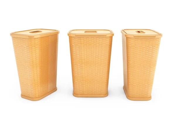 Бамбуковые корзины для прачечной — стоковое фото