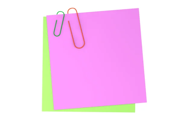 Memo Sticky Notes with Paper Clip — Stock Photo, Image