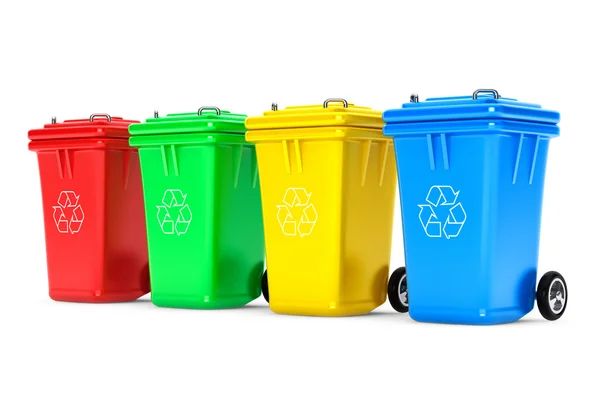 Multicoloured Garbage Trash Bins — Stock Photo, Image