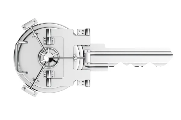 Key As Vault Bank Door — Stock Photo, Image