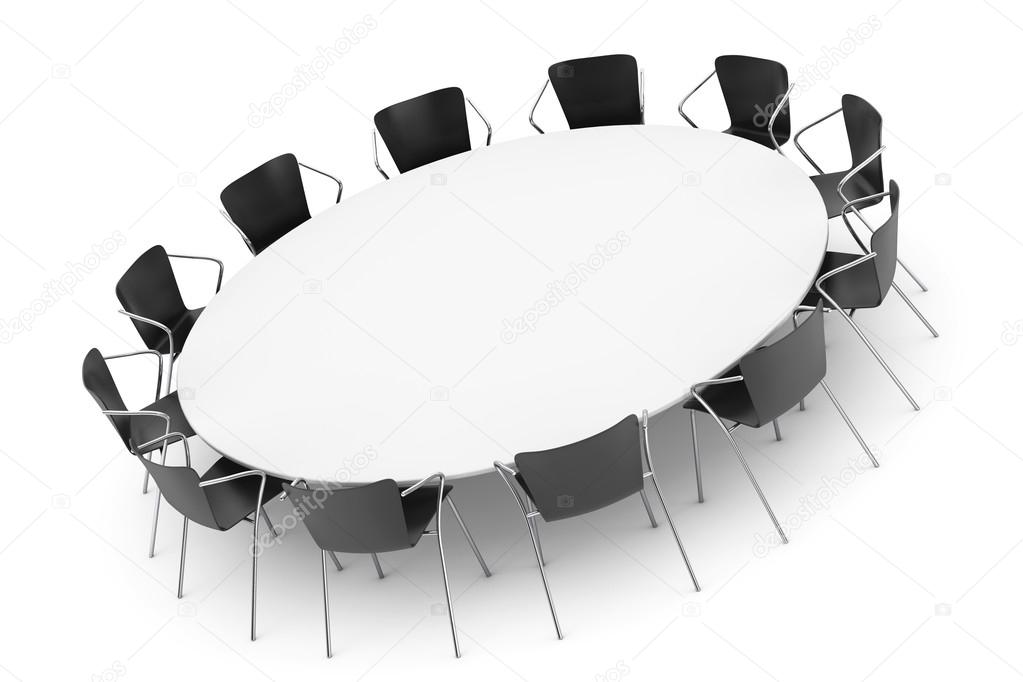 Conference Round Table and Office Chairs — Stock Photo © doomu 94217484