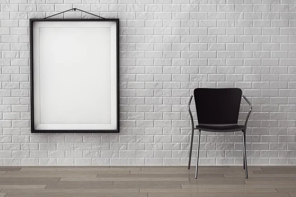 Kamer met moderne stoel en lege figuur — Stockfoto