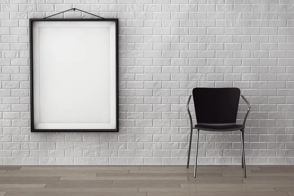 Room with Modern Chair and Blank Picture — Stock Photo, Image