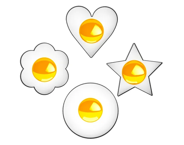 Multiform Fried Eggs — Stock Photo, Image
