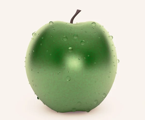 Natte groene appel — Stockfoto