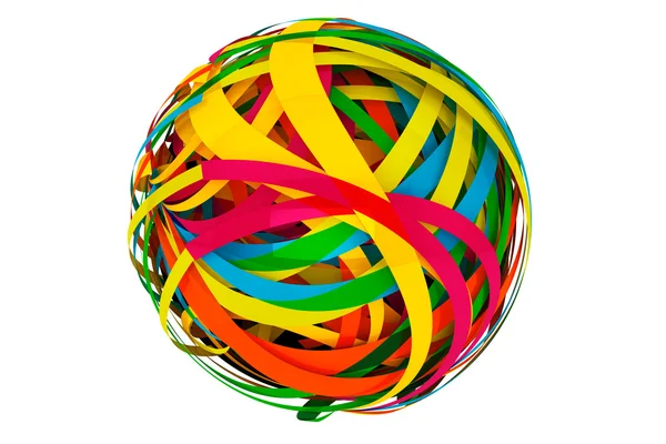 Sphère abstraite faite de rayures colorées — Photo