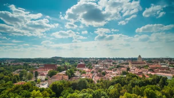 View from Castle Hill in Vilnius — Stock Video