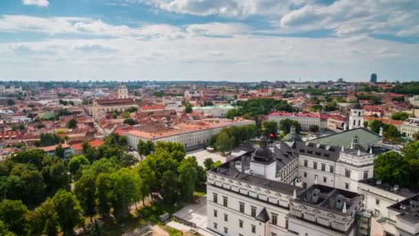 Вид с Замковой горы в Вильнюсе — стоковое видео