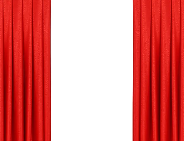 Red curtain on theater or cinema stage slightly open